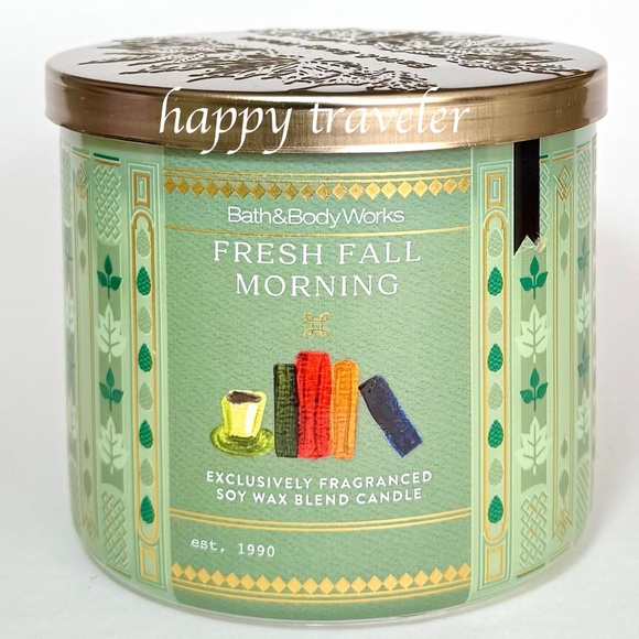 FRESH FALL MORNING 3 Wick Candle - Picture 1 of 5